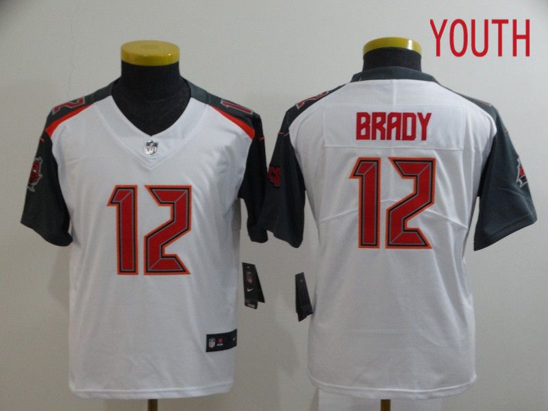 Youth Tampa Bay Buccaneers 12 Tom Brady White Nike Limited Vapor Untouchable NFL Jerseys